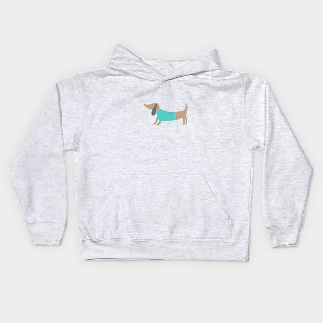 Cute simple hand drawn doggie Kids Hoodie by bigmomentsdesign